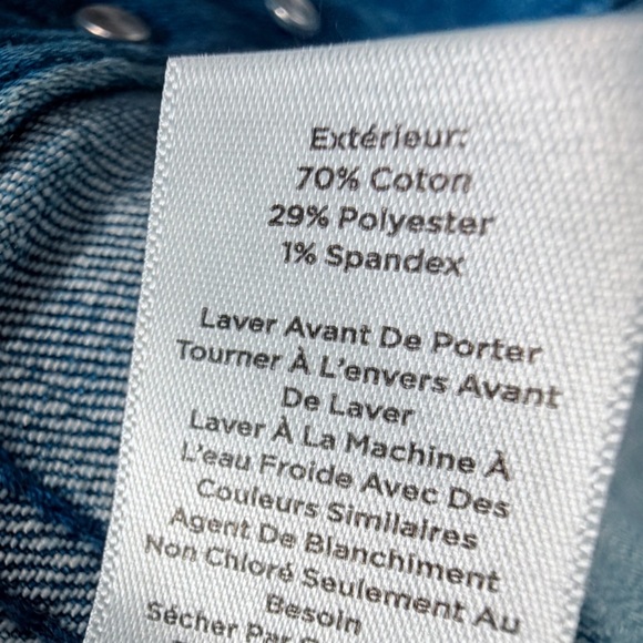 Talbots Petite Stretch Denim Jacket Blue Button Front Classic Medium Wash small - Picture 4 of 9